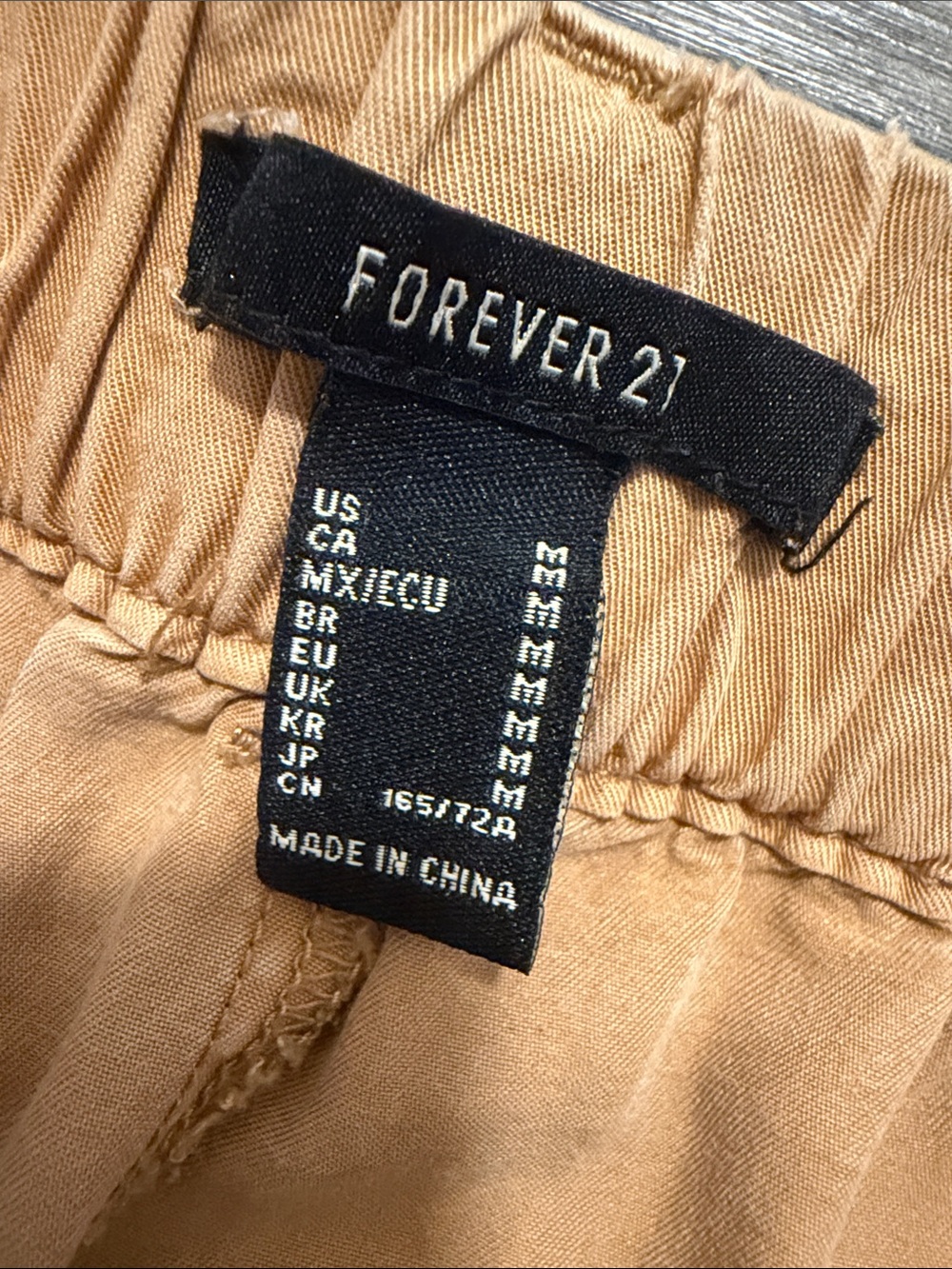 Forever 21 Washed Tan Wide-Leg Utility Pants with Drawstring - Picture 2 of 3